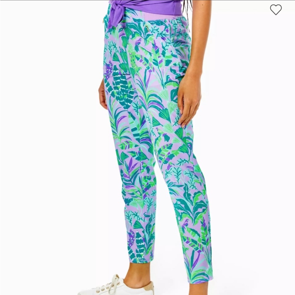 Brand New LILLY PULITZER Luxletic Run Around Pant Purple Iris On the Chase